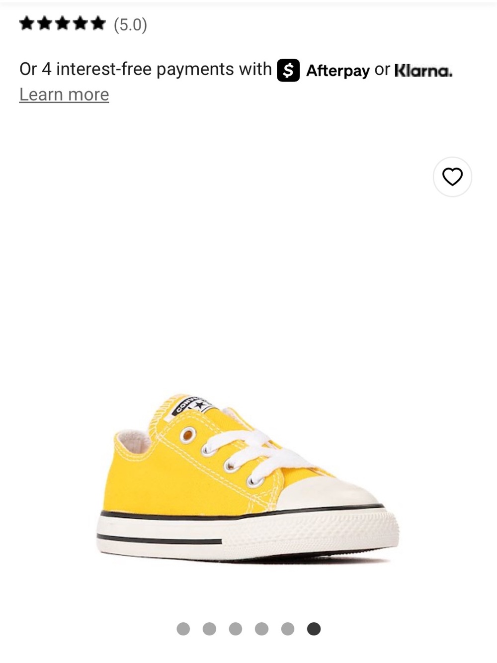 NIB Converse infant size 5 Chuck Taylor All Star Low Top Sneakers - lemon chrome